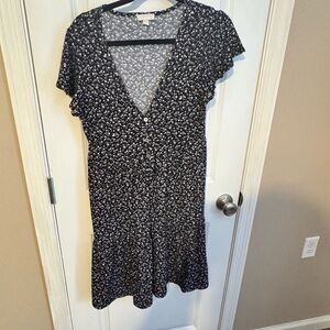 See You Monday Black Floral Midi Dress